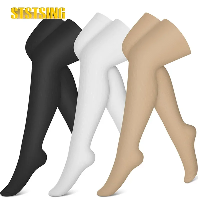 

1 Pair Thigh High Compression Socks for Women and Men Circulation Over the Knee-Best Support for Running,Travel