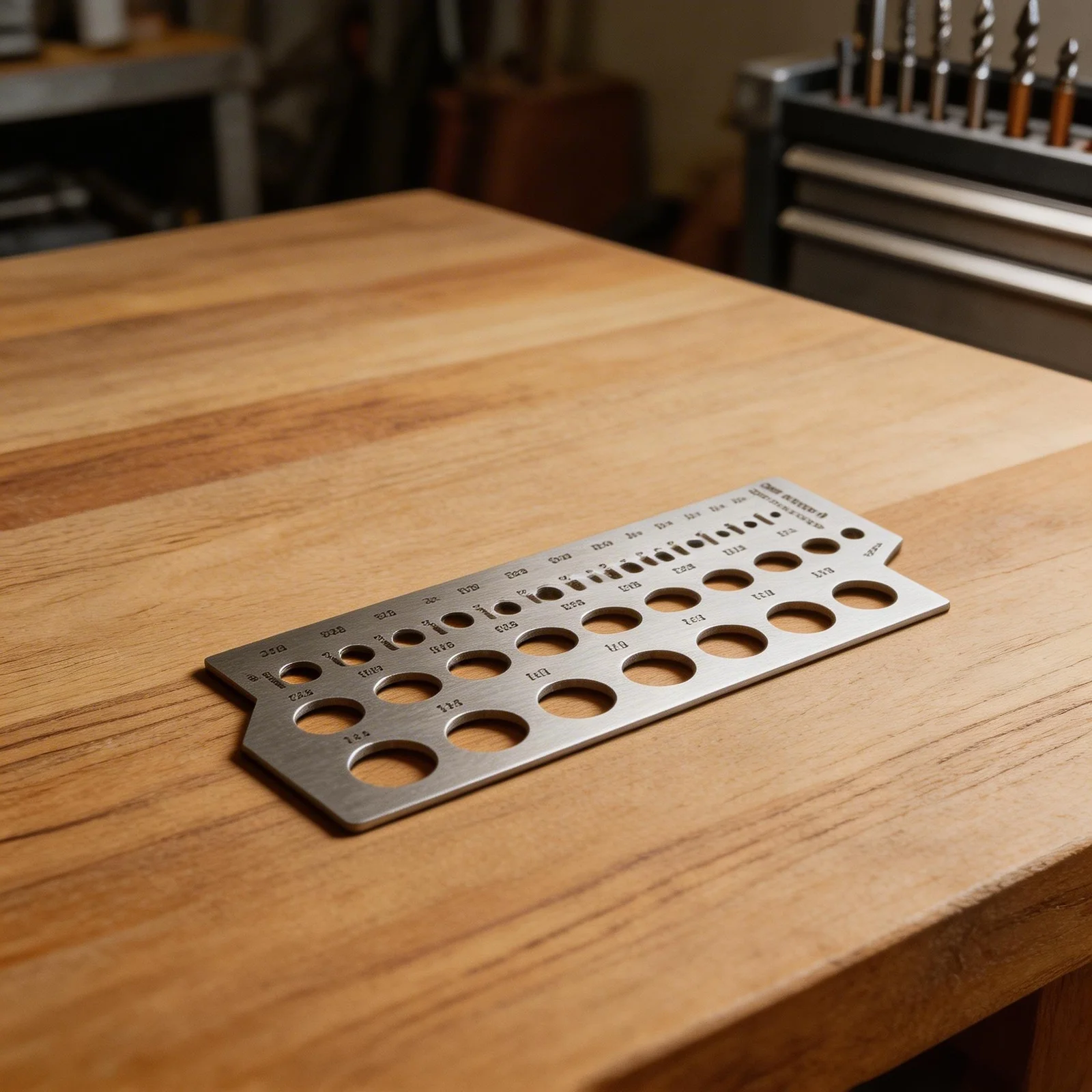 1PCS Stainless Steel 30-Hole Drill Gauge With 135° And 118° Notches For Imperial Scale 1/16-1/2 Diameter Ruler Tool Parts
