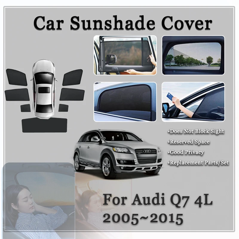 

Car Sunshade Pads For Audi Q7 4L MK1 2005~2015 Anti-UV Magnetic Sun Visor Window Shade Windshield Curtain Cover Auto Accessories