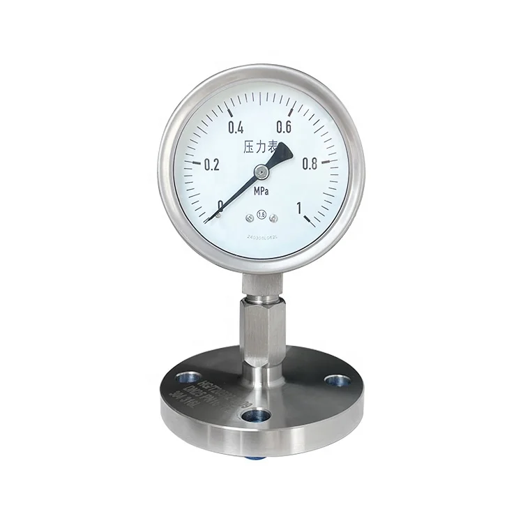 4 Inch All Stainless Steel Oil Filled Pressure Meter Sanitary Diaphragm Seal Pressure Gauge Manometer