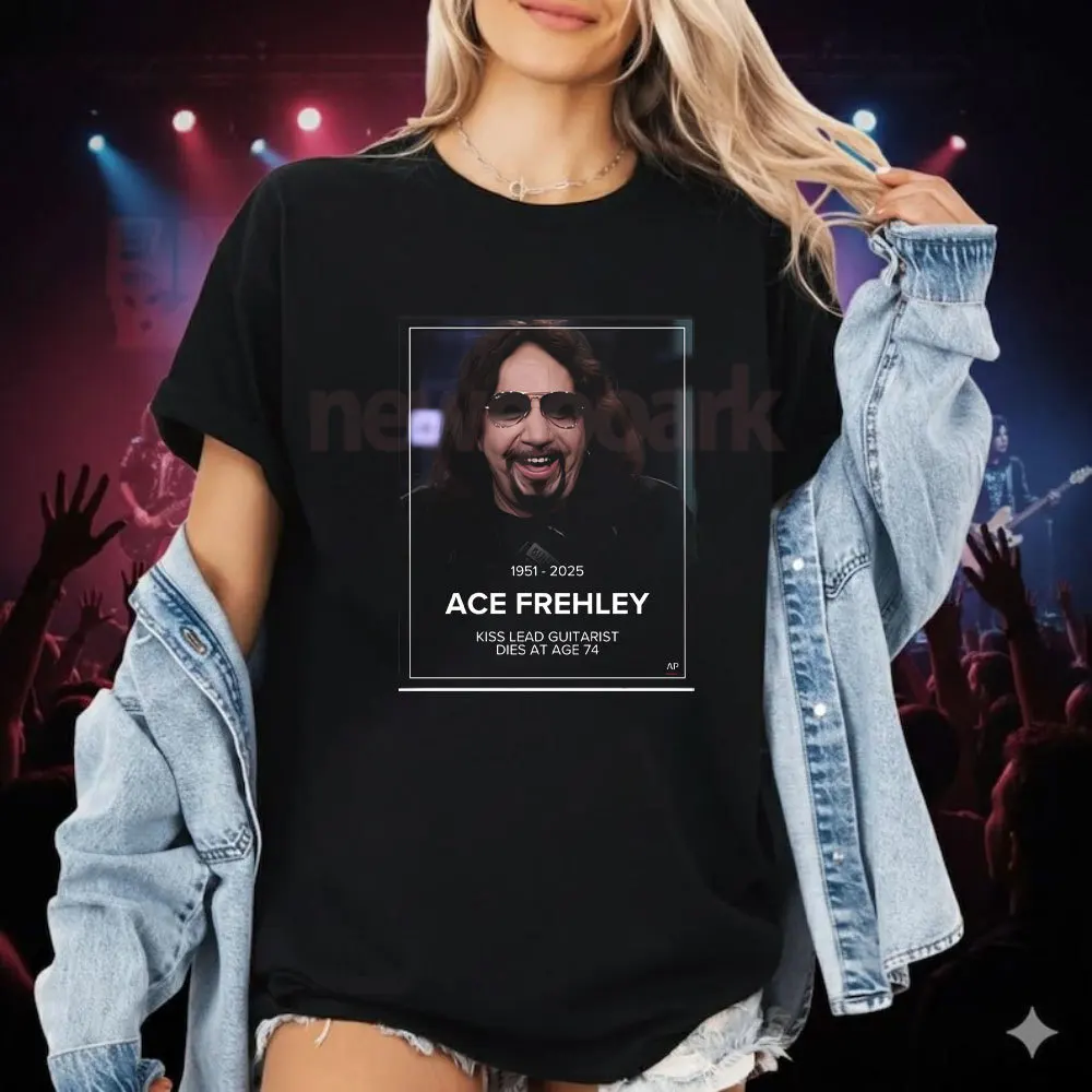 Ace Frehley RIP Tribute Vintage Woman Unisex T Shirt Retro Rock Legend Memorial Graphic T Shirts Ace Frehley 1951-2025 Tops