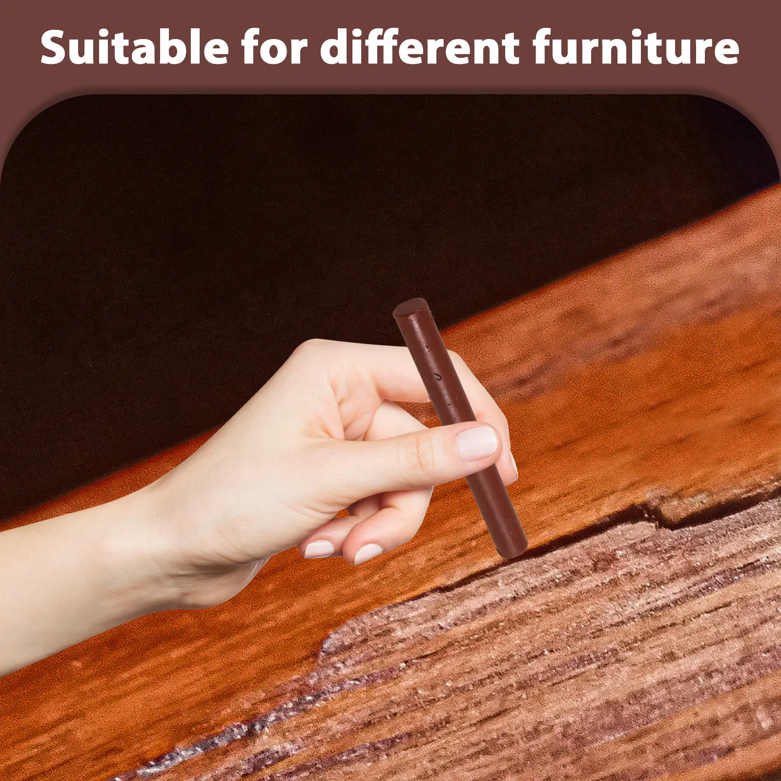 2Pcs Wood Stain Repair Marker Wax for Furniture Scratch Scuff Removal on Tables Cabinets Floors Bookcases Wardrobes