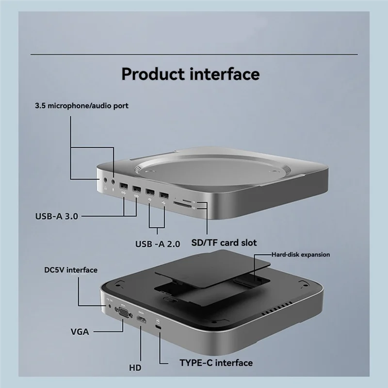AEE7-12 In 1 Hub SSD USB C Dock HD Hard Drive Docking Station With HDD Box Laptop Accessories For  Mac Mini