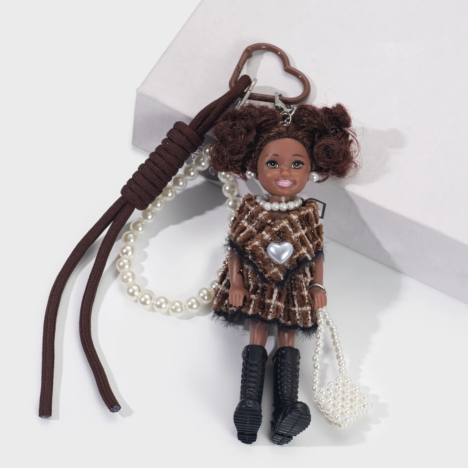Version coréenne petit Style parfumé peau noire africaine princesse poupée pendentif porte-clés Premium sens mode sac décor mignon cadeau