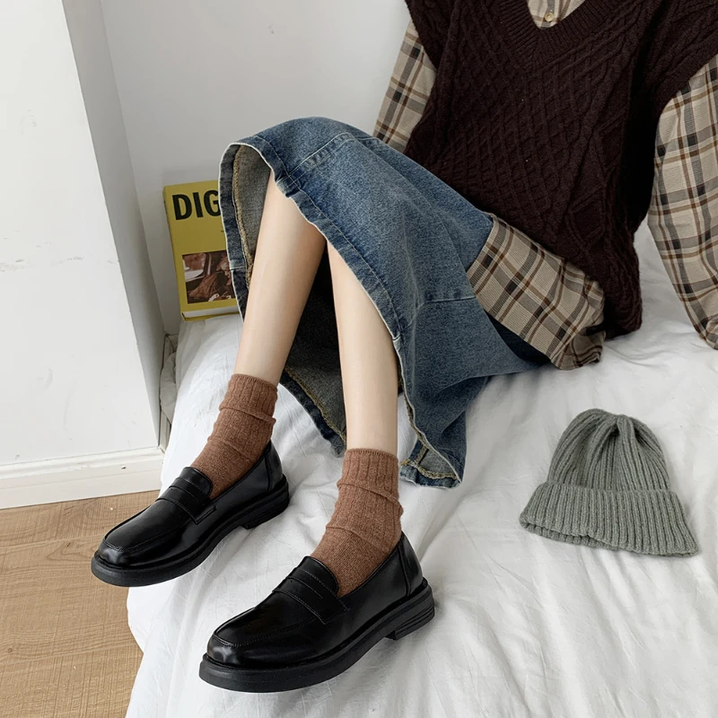 Mary Jane Shoes Commuter Uniform Loafers Women Lolita Shoes Girls Japanese School College Gothic Mocassins Leather Flats