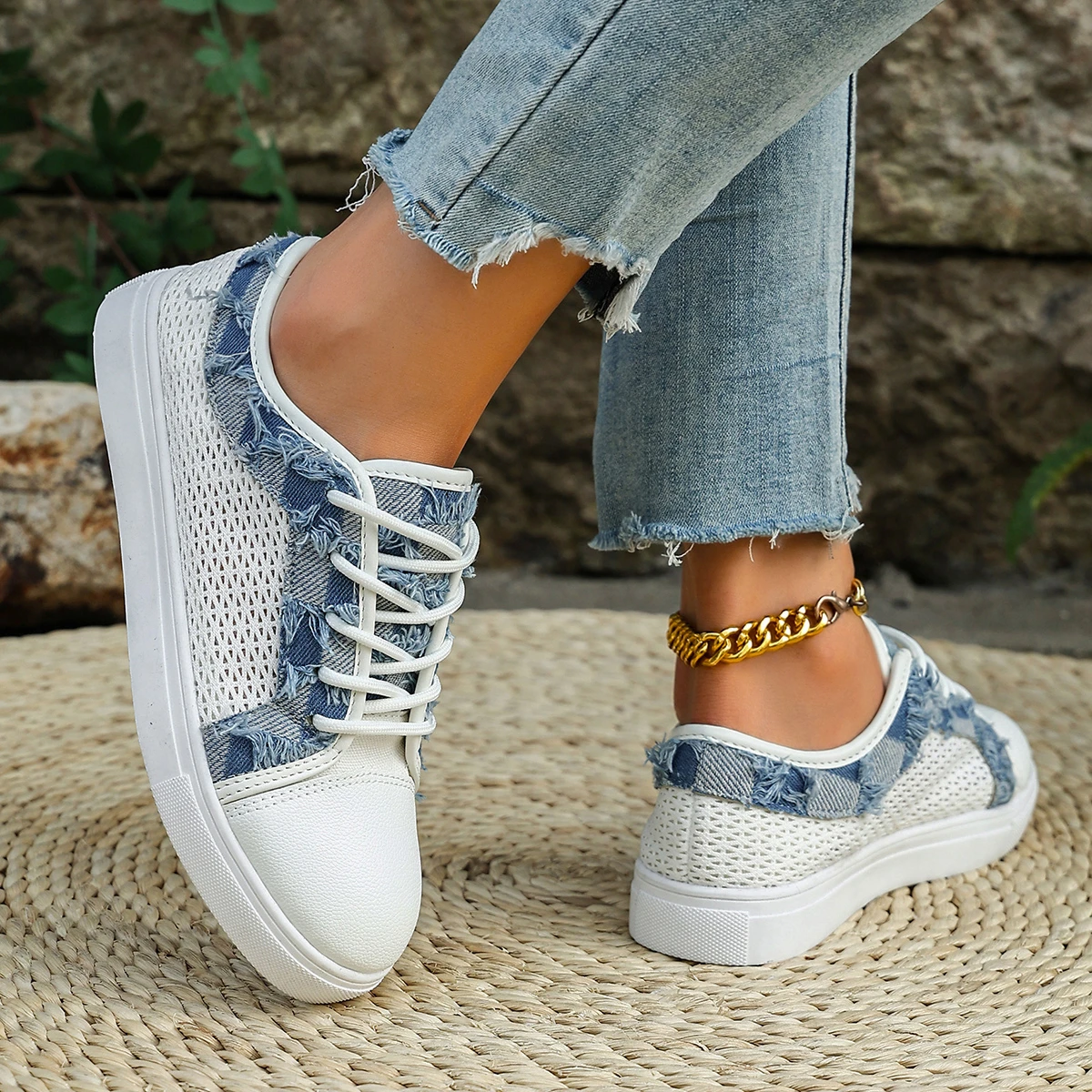 Summer Mesh Breathable Women Shoes Outdoor Fitness Running Sneakers Plus Size Fashion Sports Flat Shoes Novelty Casual Sneaker