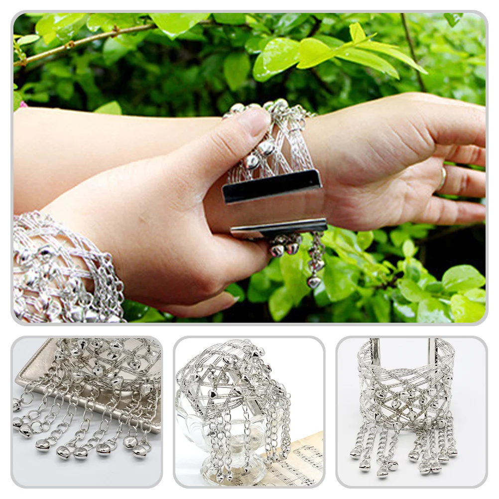 2 Stuks Buikdans Arm Bell Chains Metalen Bell Armbanden Lichtgewicht Ademende Arm Manchetten voor Vrouwen Prestaties Kostuum Accessoires