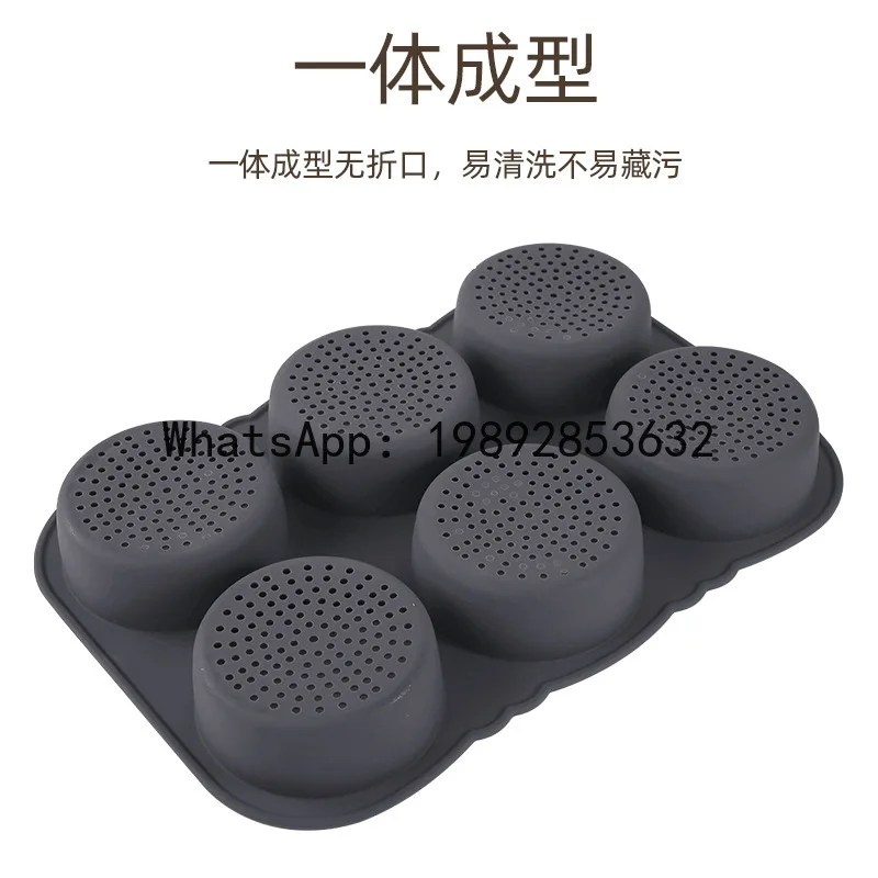 Silicone Burger Mould 6 Hole French Bread Mould Easy Demoulding Kitchen Baking Tools