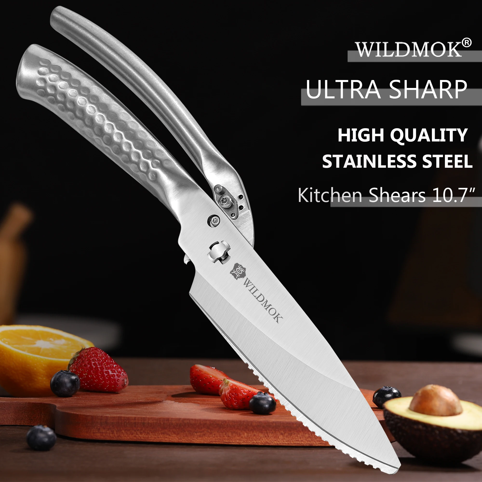 WILDMOK Professional 5Cr15Mov Steel Heavy Duty Chicken Bone Kitchen Shears Cutting Tools