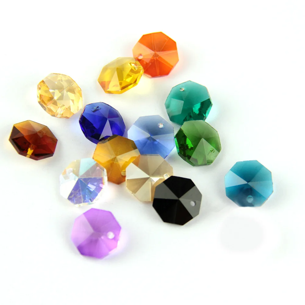 10 Stuks Kristal Achthoek Kralen Voor Kroonluchter Verlichting Lamp Onderdelen Kristallen Prisma Streng Slinger Component Voor Thuis Bruiloft & Diy