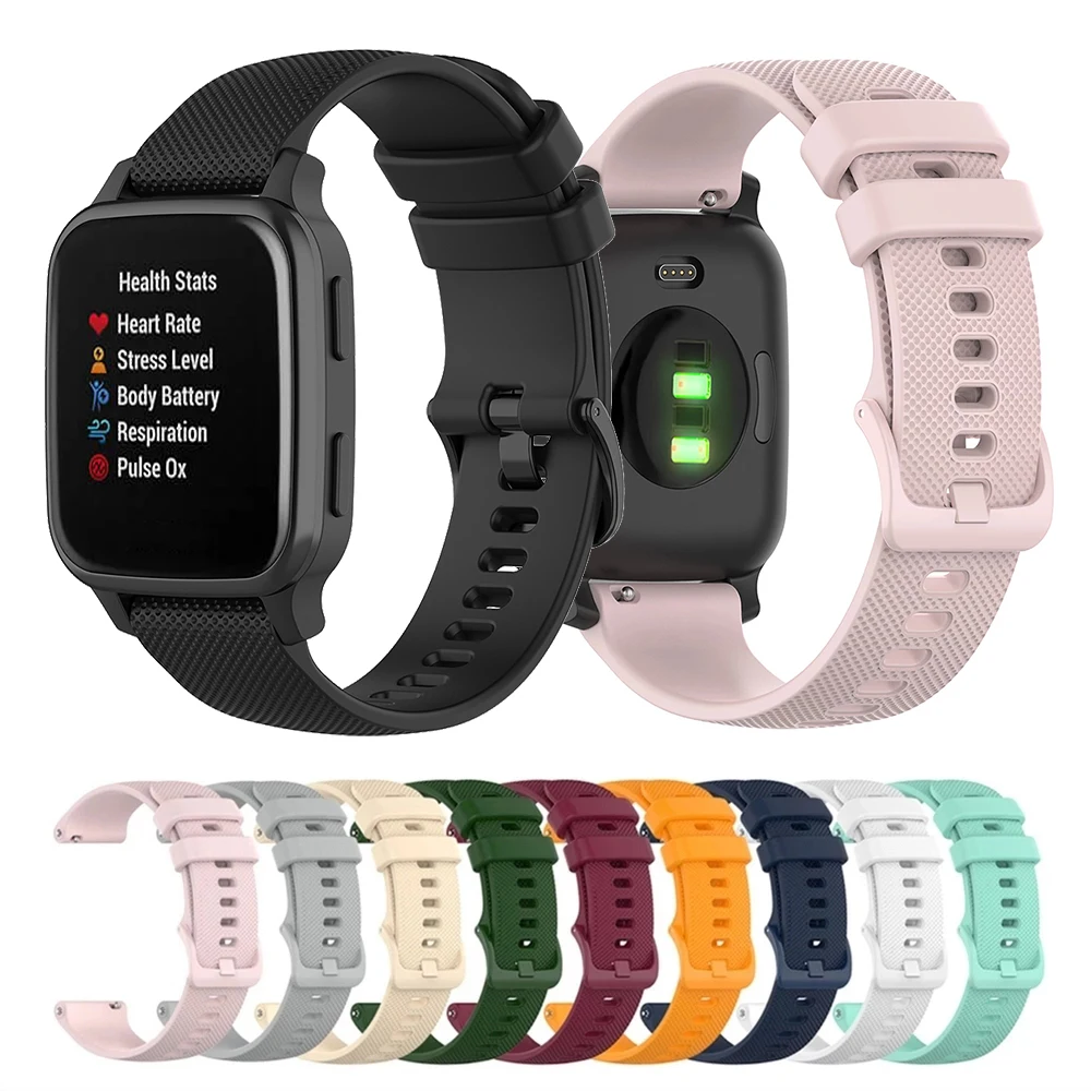 20mm Silicone Strap For Garmin Venu SQ Venu 2 Plus Smart Watch Band Replacement Watchband for Xiaomi Huami Amazfit Bip S/U