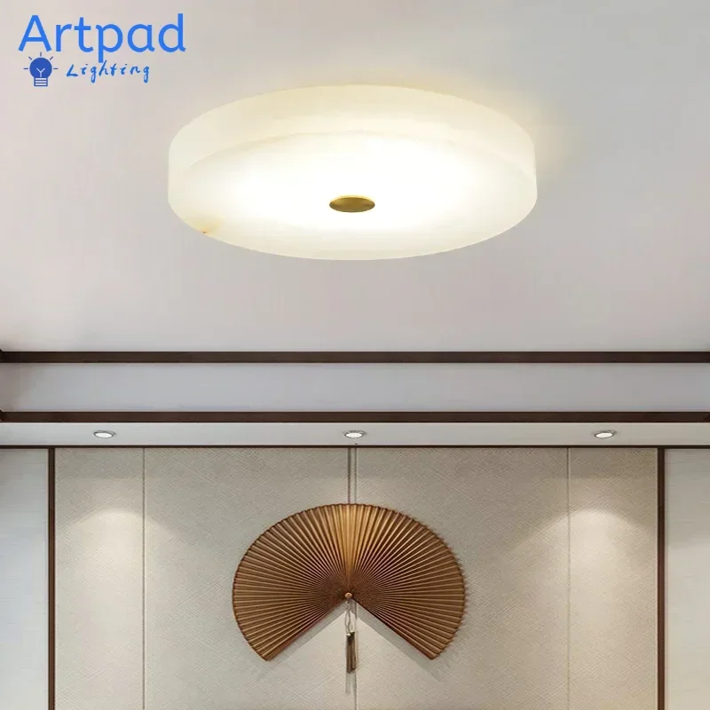 

Современный светодиодный мраморный потолочный светильник для спальни, гостиной, столовой, круглый потолочный светильник для прихожей отеля