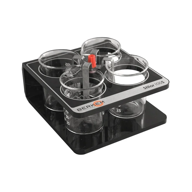 2026/BERKEM STILOR 100S Satellite Unit Small Bath Plating System 4 x 150 ml Glass Beakers with Ti/Pt Anodes For Jewelry Gold Pla
