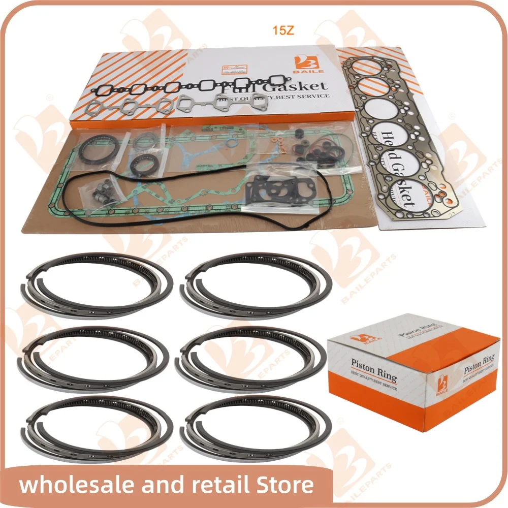 Anillo de Pistón 15Z, 6 Cilindros, 98*2.2HK+2+4mm, Juego Completo de Juntas para Reparación de Motor Toyota, Kit de Reconstrucción de Motor, Repuestos de Motor