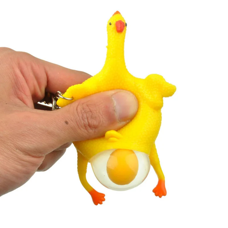 1Pcs Egg Laying Hens Toy Kids Toys Key-chain Vent Chicken Cute Crowded Stress Ball Funny Gadgets Halloween Accessories