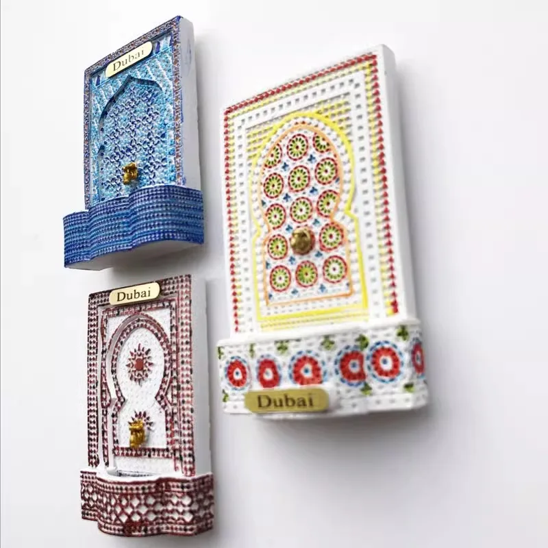 

New Dubai Mosaic travel memorial decorative crafts Middle East Prayer cleaning table magnetic refrigerator magnets