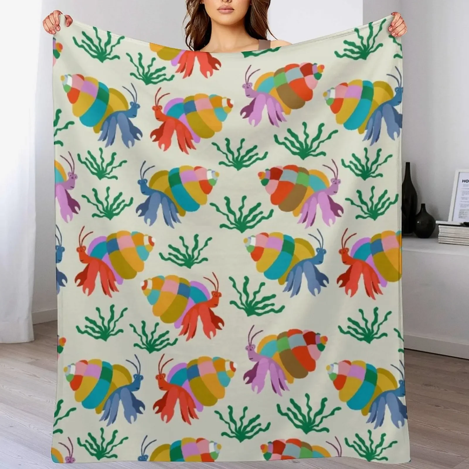 

Artsy Hermit Crabs Throw Blanket Soft Big Blankets For Sofas Blankets