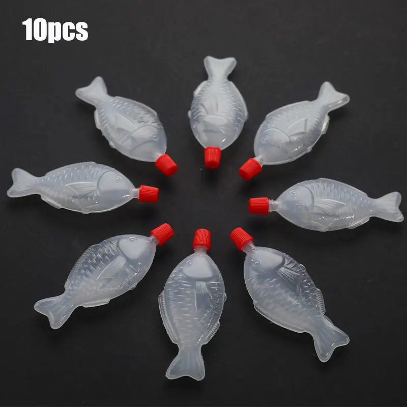 ✰✪10Pcs Fish-Shaped 8.5ml Soy Sauce Disposable Sauce Bottle Sushi Seasoning Bottle Vinegar Bottle Spice bottles Packing bottle