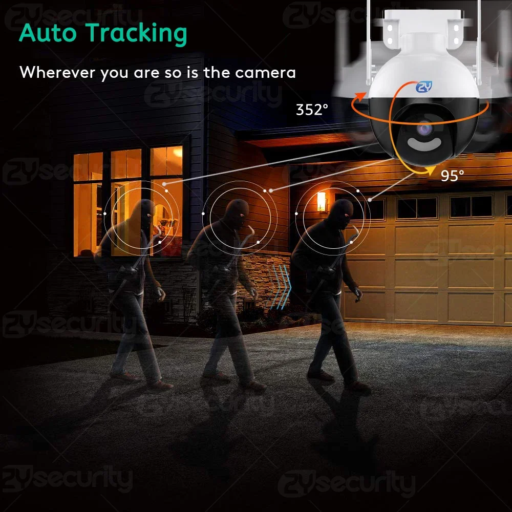 Imagem -03 - Câmera de Segurança Wifi ao ar Livre Detecção Humana Rastreamento Automático Ptz ip Cor Visão Noturna Conversa Bidirecional Cctv 8mp