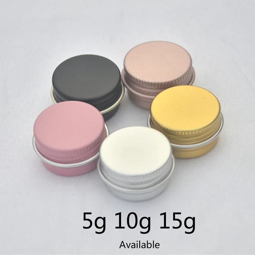 

5g 10g 15g Empty Aluminum Jar Cosmetic Lip Balm Eye Cream Bottle Refillable Metal Container Rose Gold Silver Pink Tin