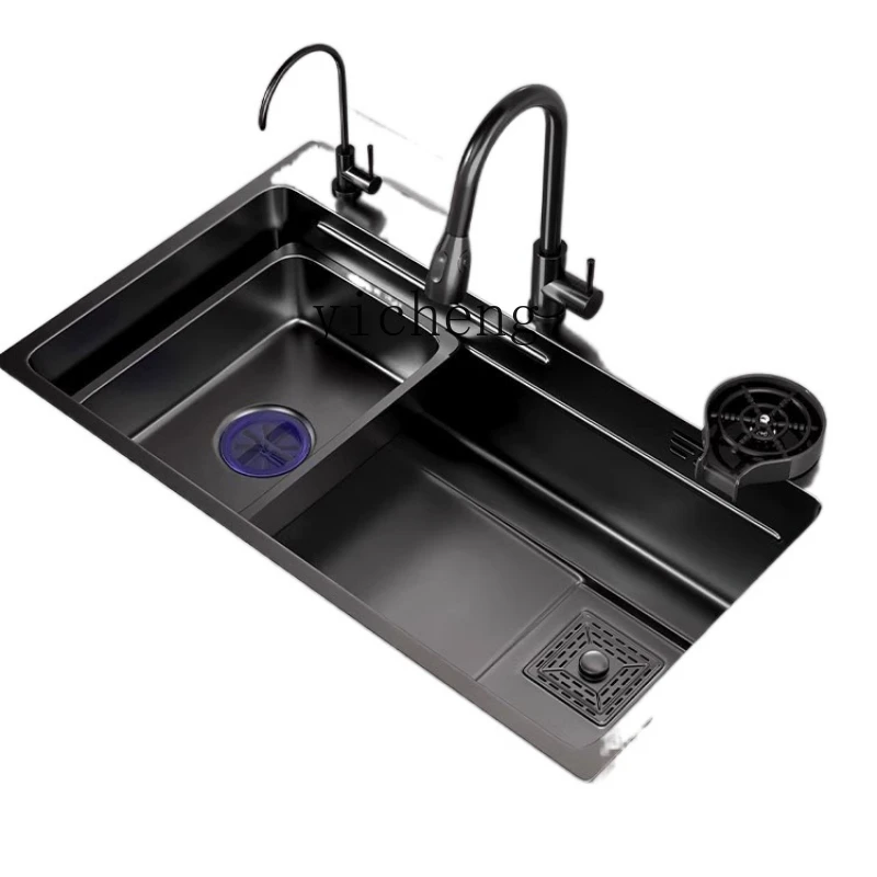 XC Nano Stainless Steel Kitchen Sink under Counter Large Single Sink Integrated Washing Basin Scullery Sink Household