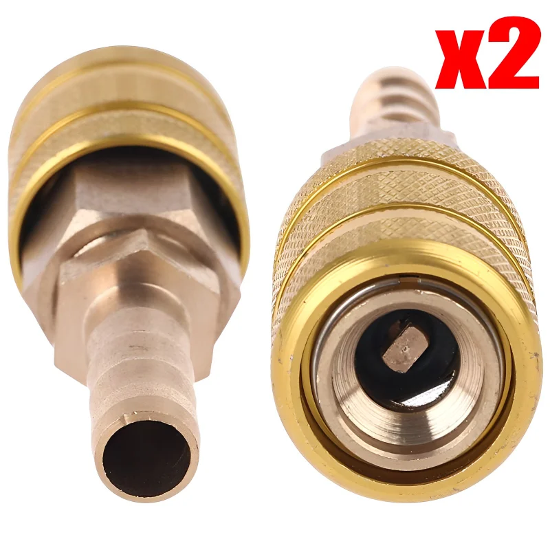 

8mm Solid Brass Quick Connect Tire Valve Clip Nozzle Clamp 1/4NPT Thick Copper Air Chuck Inflator Pump Adapter Thread Connector