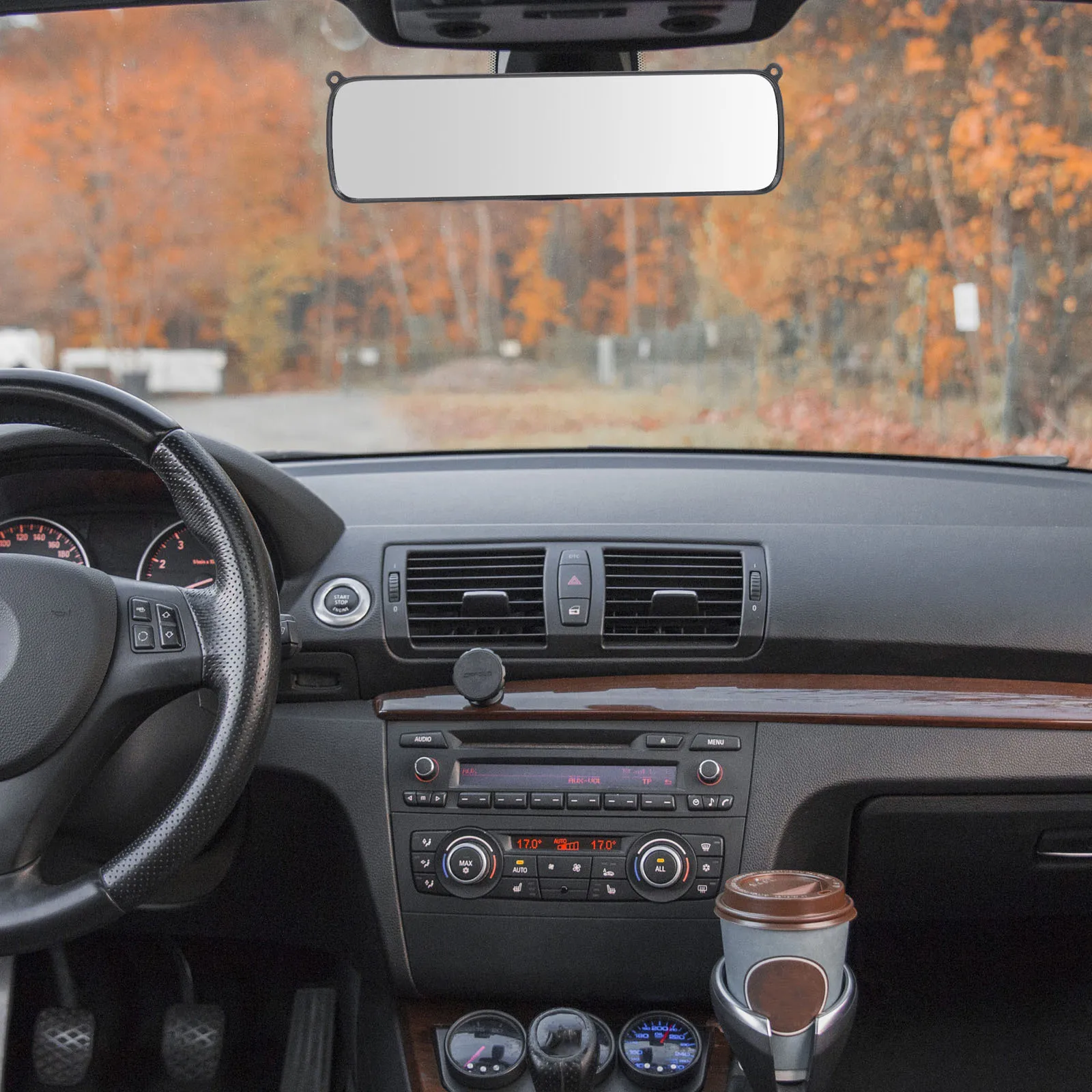 

1Pcs Universal Suction Cup Rear View Mirror Adjustable Design Clear Mirror Effect Strong Suction Power Car Interior