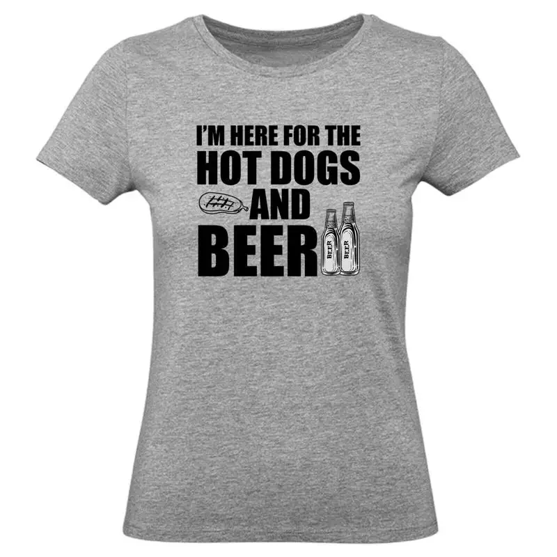Camiseta para mujer con diseño de fiesta de barbacoa, para amantes de los hot dogs y la cerveza, para beber y socializar en el exterior