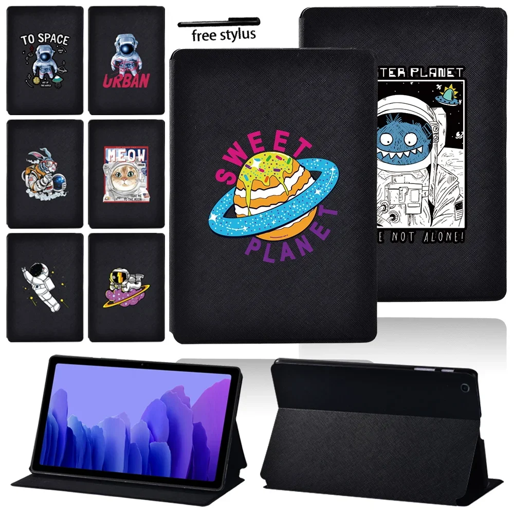 

Case For Samsung Galaxy Tab A7 2020 10.4 Inch SM-T500 SM-T505 Printed Astronaut PU Leather Tablet Folding Stand Shell Cover