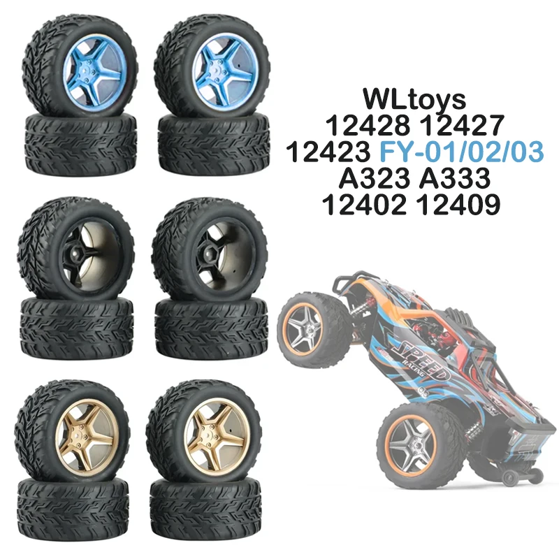 

WLtoys 12428 12427 12423 FY-01/02/03 A323 A333 12402 12409 Rc Car spare parts A323-01/11 Upgrad Widen Left and right tyres Tires