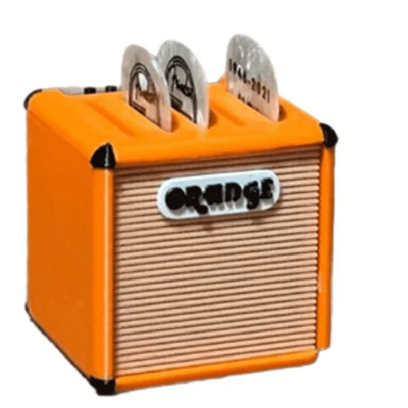 A74X-Porta plettro per chitarra portatile di grande capacità Impermeabile stampato in 3D Amp Altoparlante Plettri per chitarra Custodia per plettri e visualizzazione