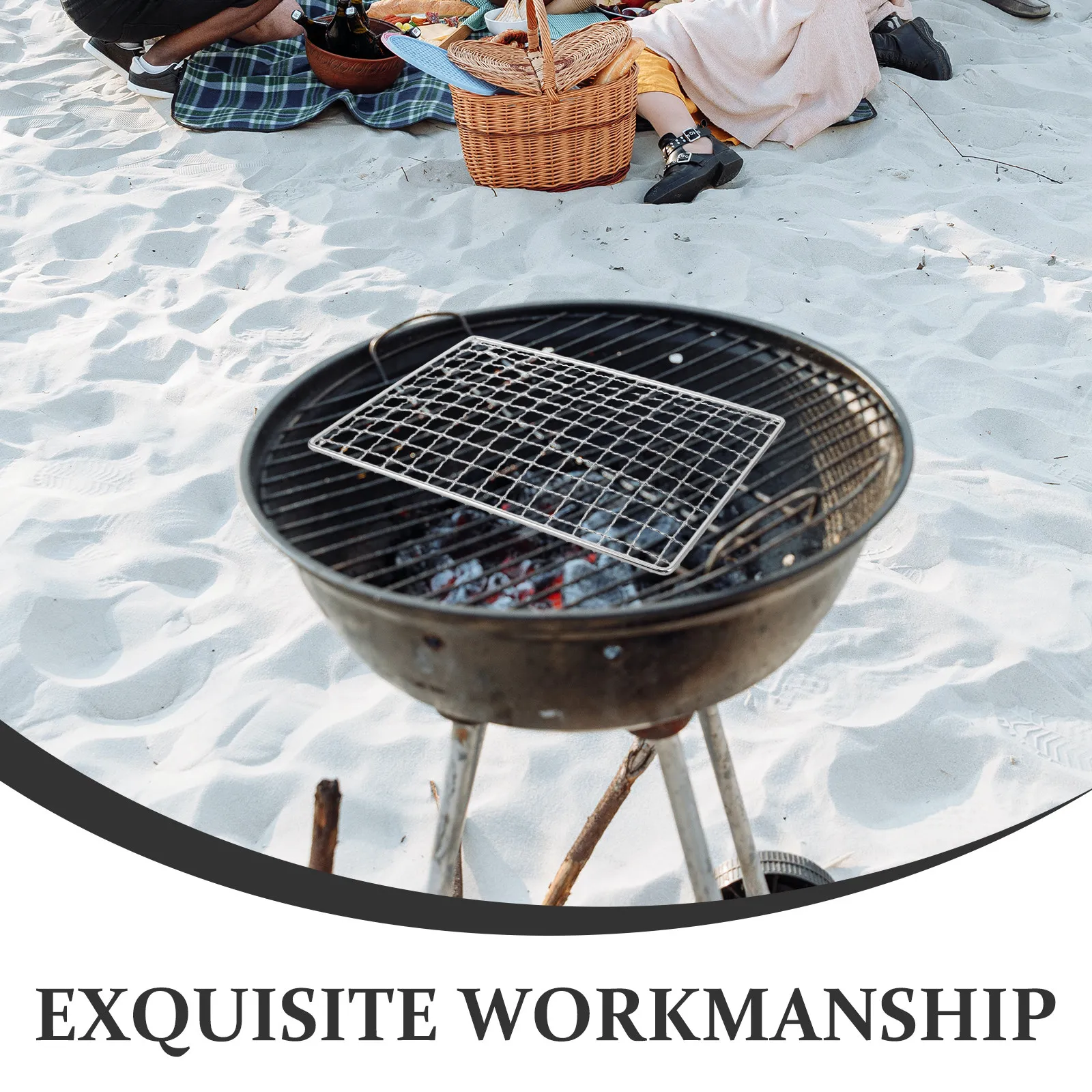 Stainless Steel Grill Mat Non Stick Bbq Cooking Wire Mesh Barbecue Baking Roasting Mat Outdoor Picnic Camping Charcoal Grilling - view 6
