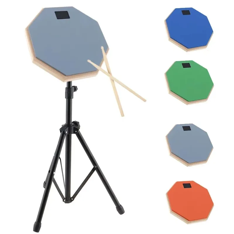 8-inch drum kit, wooden drum rubber mat, beginner training, musical percussion instrument with adjustable stand