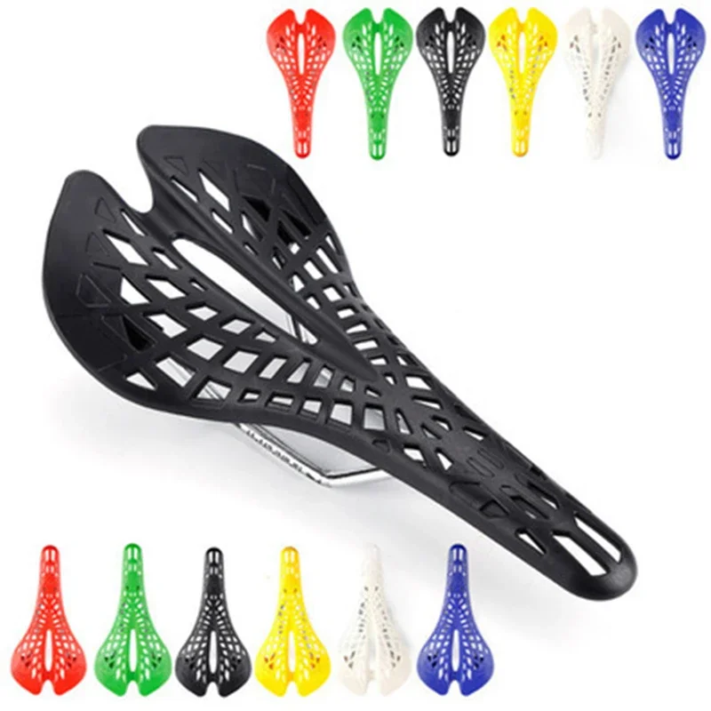 1pc Bicycle Saddle Seat, Hollow Spider Web Design, Skid-proof Comfort Front Mat, Carbon Bike Parts, Cycling Equipment