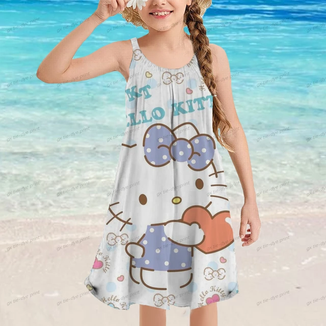 New Summer HELLO KITTY Girls Dress Casual 4 5 6 7 8 9 10 Year Old Children s Sleeveless Dress Cute Girls Dress AliExpress