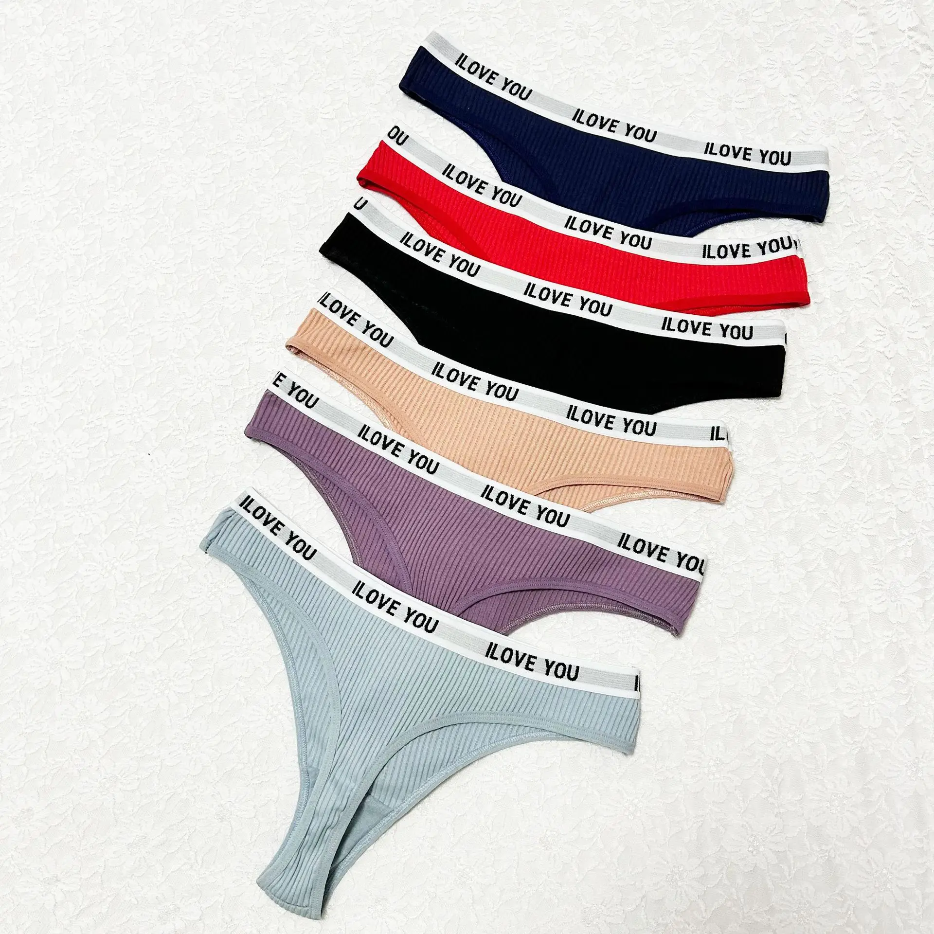 10Pcs/Lot Threade Cotton Panties Sexy Thong Women's Low Waist Underwear Sexy Fitness Briefs Female T-pants