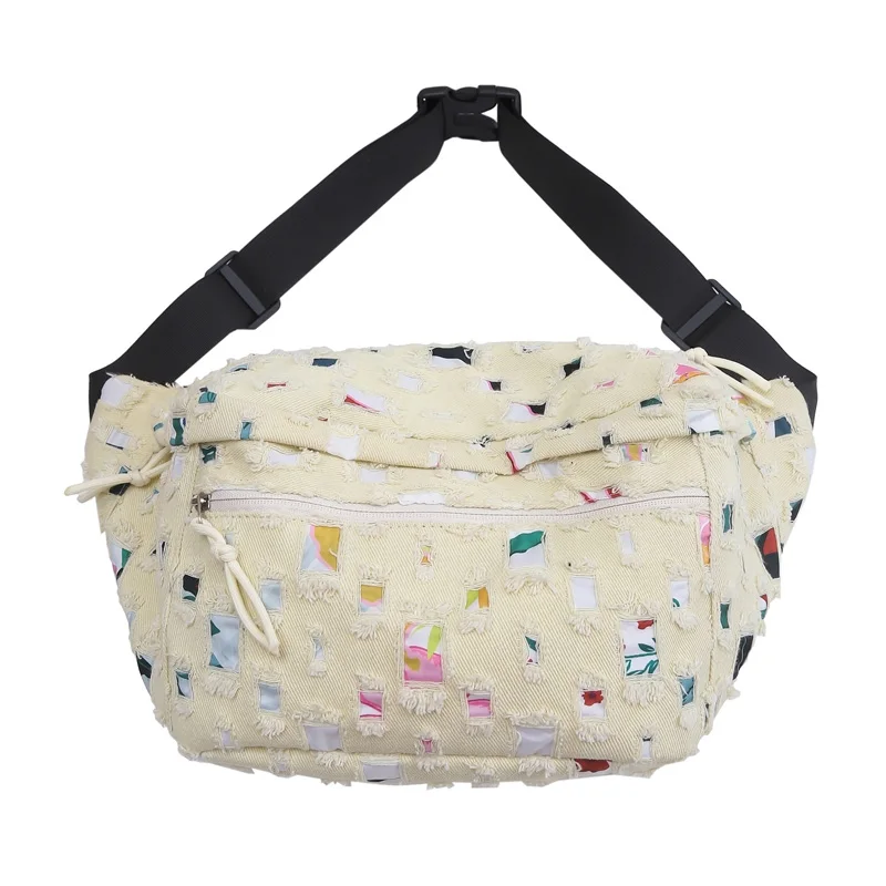 Casual Canvas Waist Bags for Women Fashion Fanny Pack Female Banana Waist Bag Large capacity Shoulder Crossbody Chest Bag Pocket