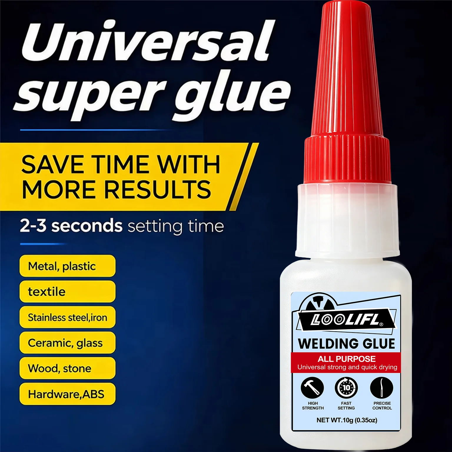 Loolifl High Strength Welding Glue Quick-Drying Super Glue Multi-Purpose Transparent Instant Adhesive Suitable for Wood, Metal, and Jewelry Bonding - view 2