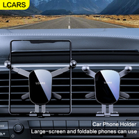 New Car Air Vent Foldable Phone Holder Universal Gravity Lock Dashboard Mount For Large Screen Mobile Device Cellphone Bracket