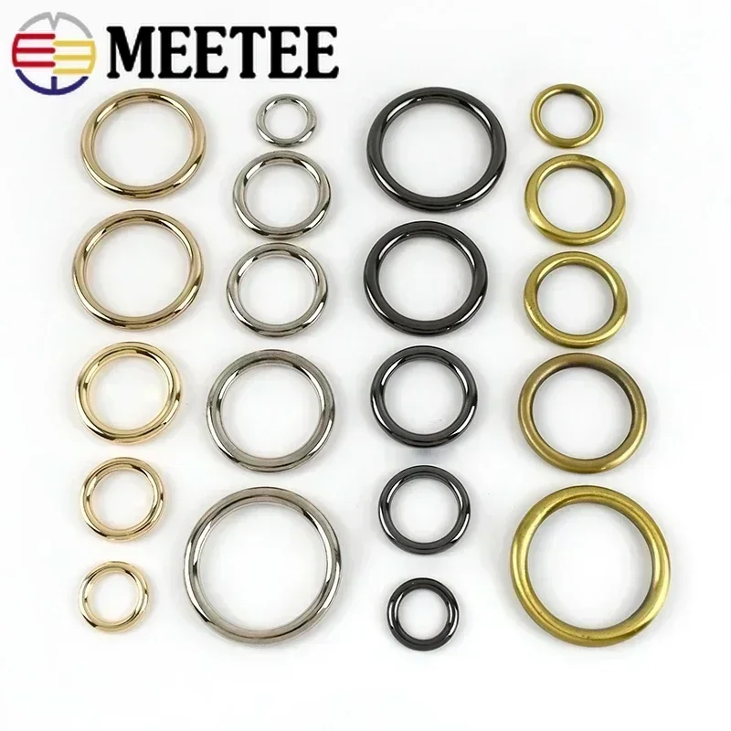 5/10Pcs 5mm Thick Metal Ring 15-50mm O Rings Buckle Circle Connection Hook Bag Strap Carabiner Buckles Shoes Clothes Loop Clasp