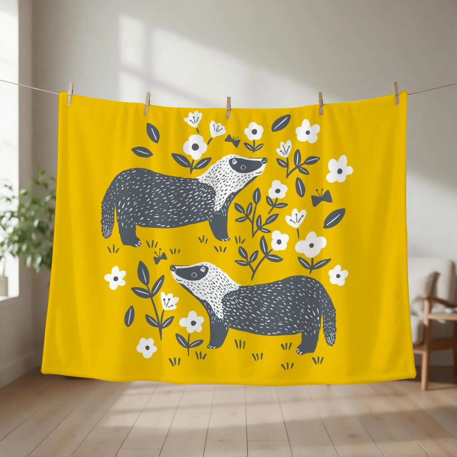 Badgers Throw Blanket couch cozy soft plush fuzzy picnic outdoor blanket
