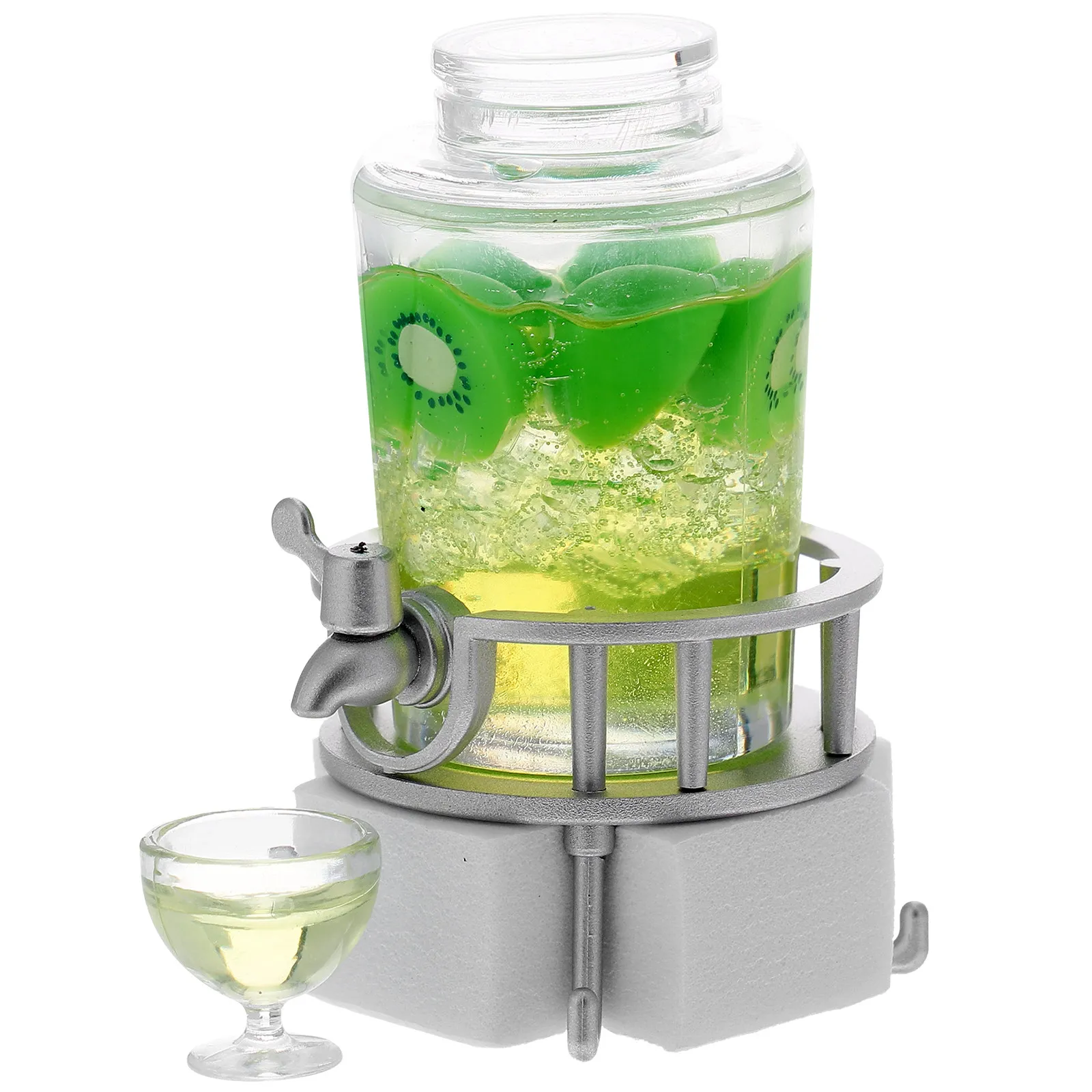 

Miniature Juice Barrel for Tiny House Decoration Mini House Drink Dispenser Adornment Exquisite Craftsmanship Smooth Surface