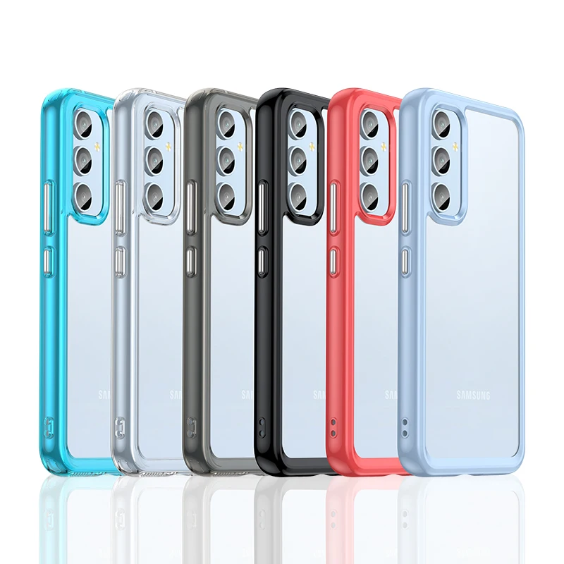 Colorfull Transparent TPU Case for Samsung Galaxy A55 A35 A25 A15 5G 4G Protective Cover Shockproof Clear Frame Shell Capa Coque