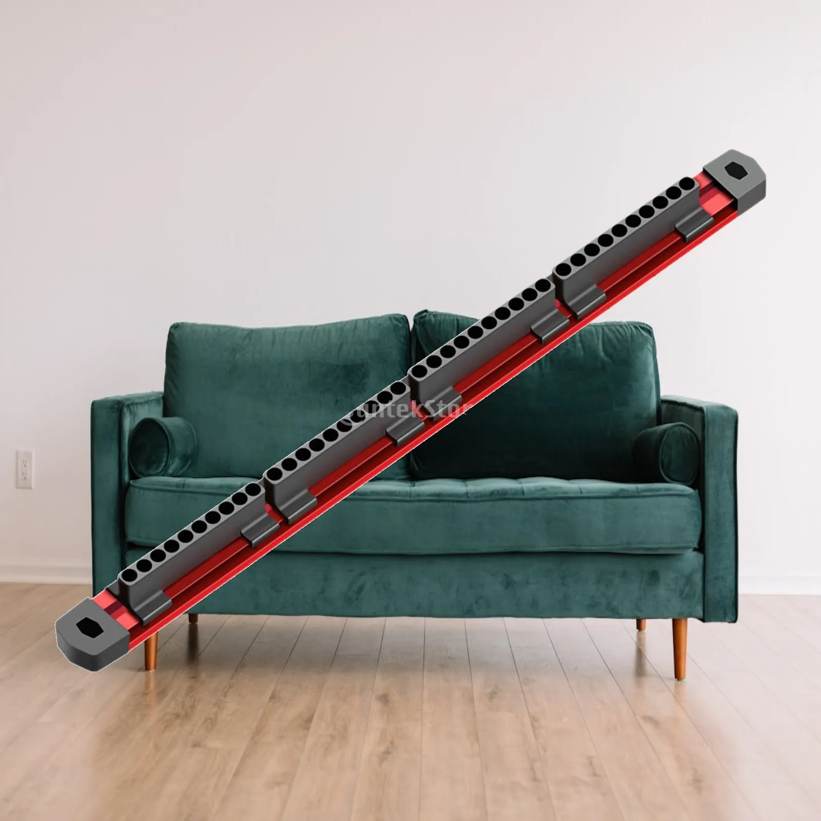 Sliding Socket Rail Bit Dispenser Organizer 40 Slot Aluminum Alloy Tool Holder for Workshop Home Storage