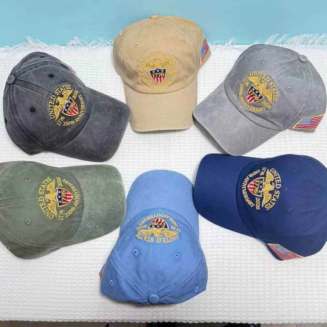 250th Anniversary of the United States Embroidery Hats Outdoor Personality Leisure Men Women Visor Cap 2026 New Baseball Cap