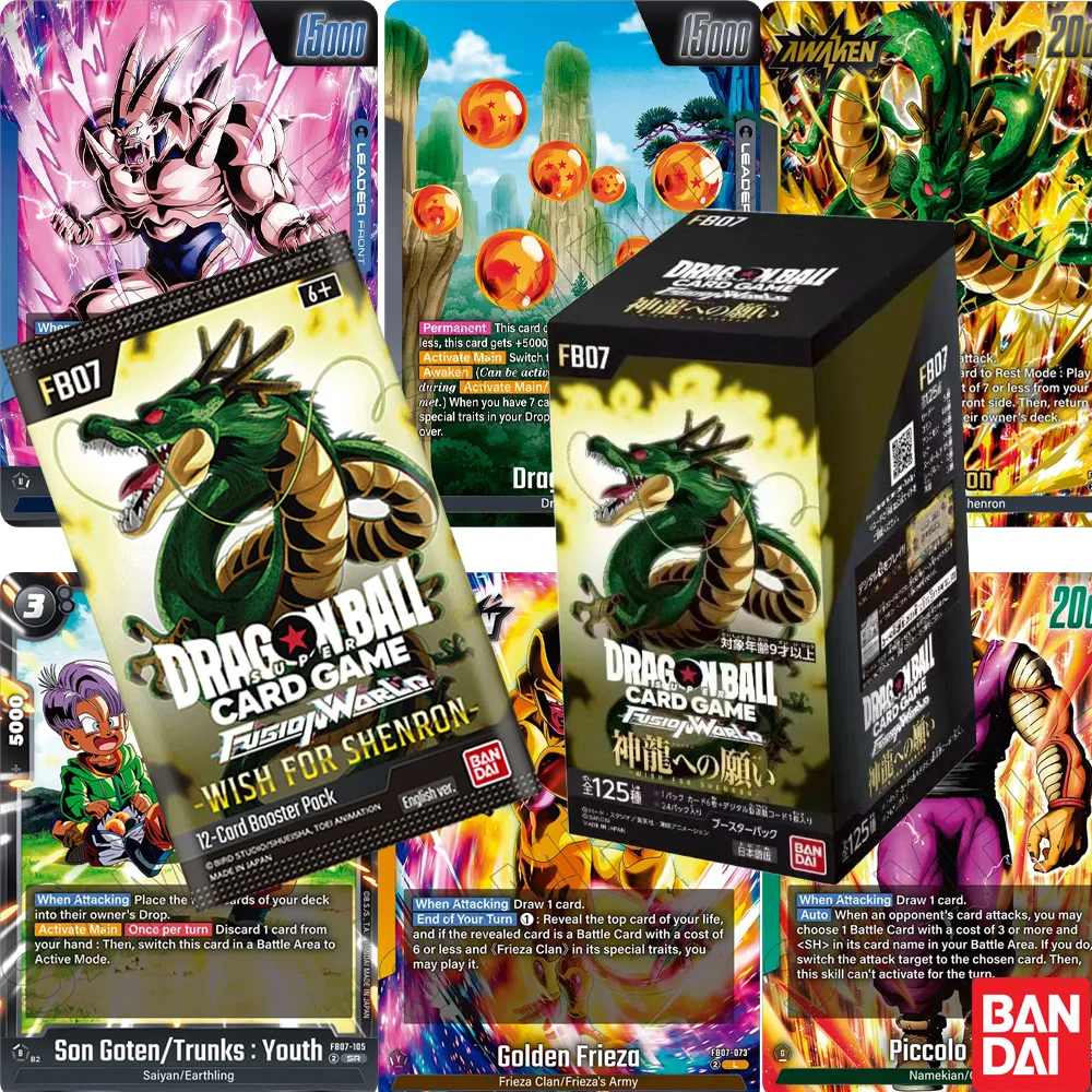 

Bandai Dragon Ball Super Card Game Booster Pack Wish for Shenron [FB07] 12 случайных карт запечатанных TCG Battle Expansion