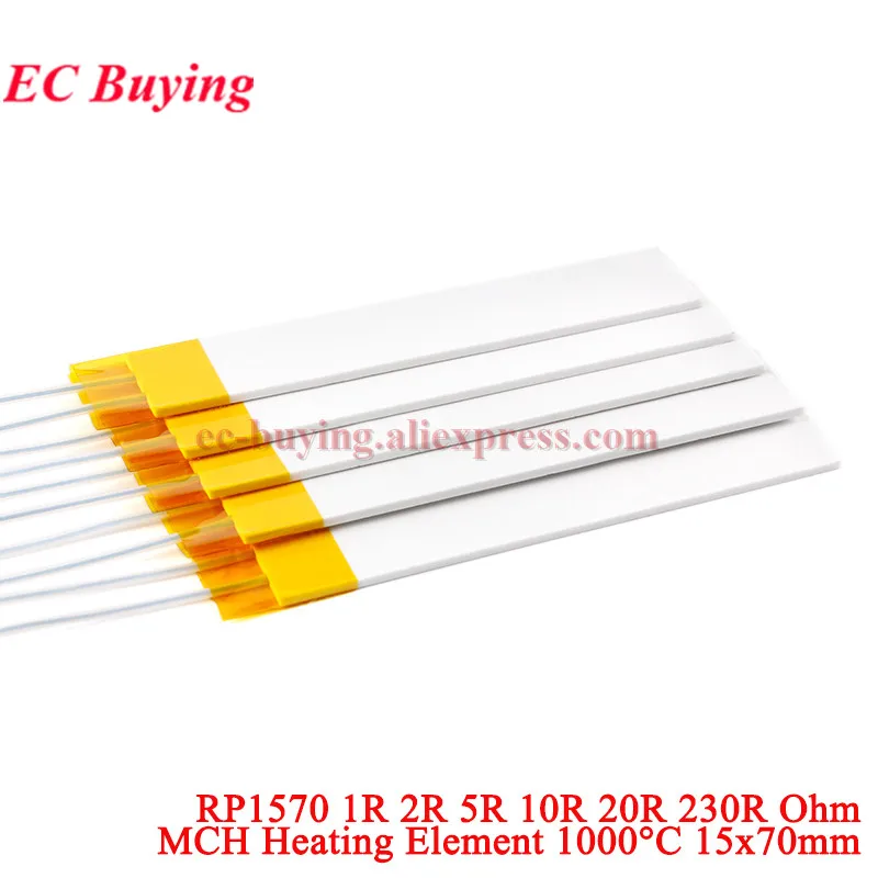 RP1570 1Ω 2Ω 5Ω 10Ω 20Ω 230Ω Placa de aquecimento MCH cerâmica de alta temperatura Aquecedor elétrico de 1000 graus a seco 1R 2R 5R 10R 20R 375R