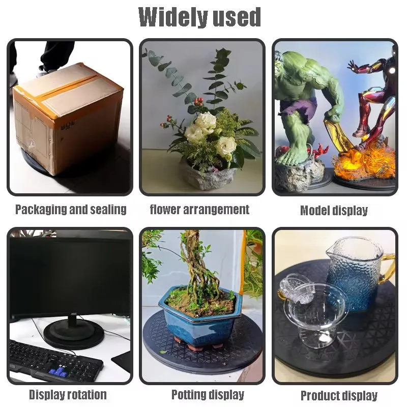 Plastic Turntable Dining Table Flower Pot Load-Bearing Display Turntable Sealing Cabinet Furniture Turntable Base