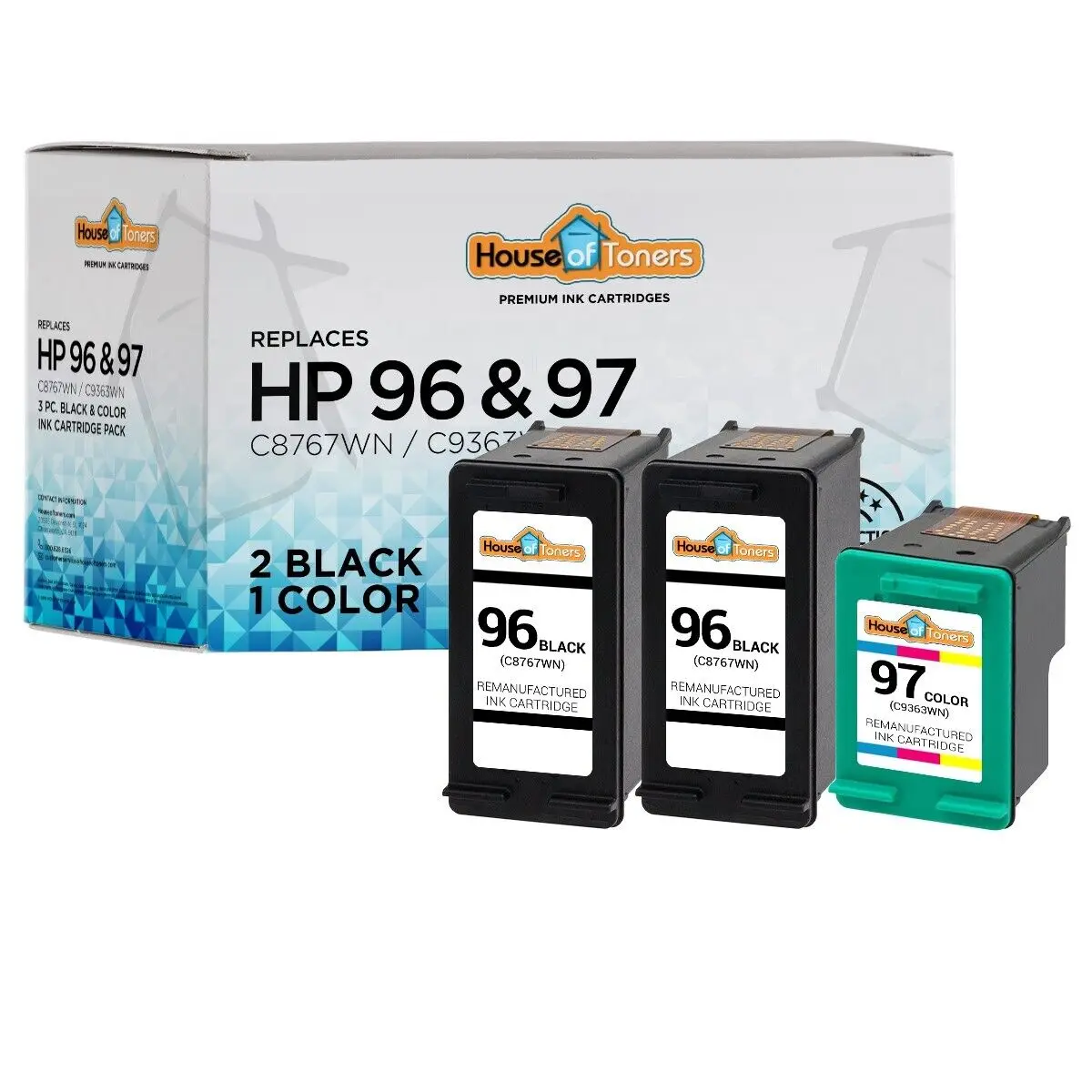 3pk substituição 2hp96 1hp97 cartucho para deskjet 6620 6620xi 6830 6830v 6840