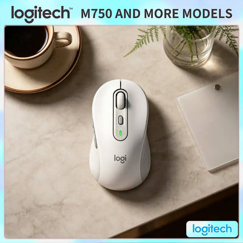 

Ergonomic M750 Wireless Mouse - Custom Shortcut Buttons, 4000 DPI Tracking, Dual Connection, Home Office Essential